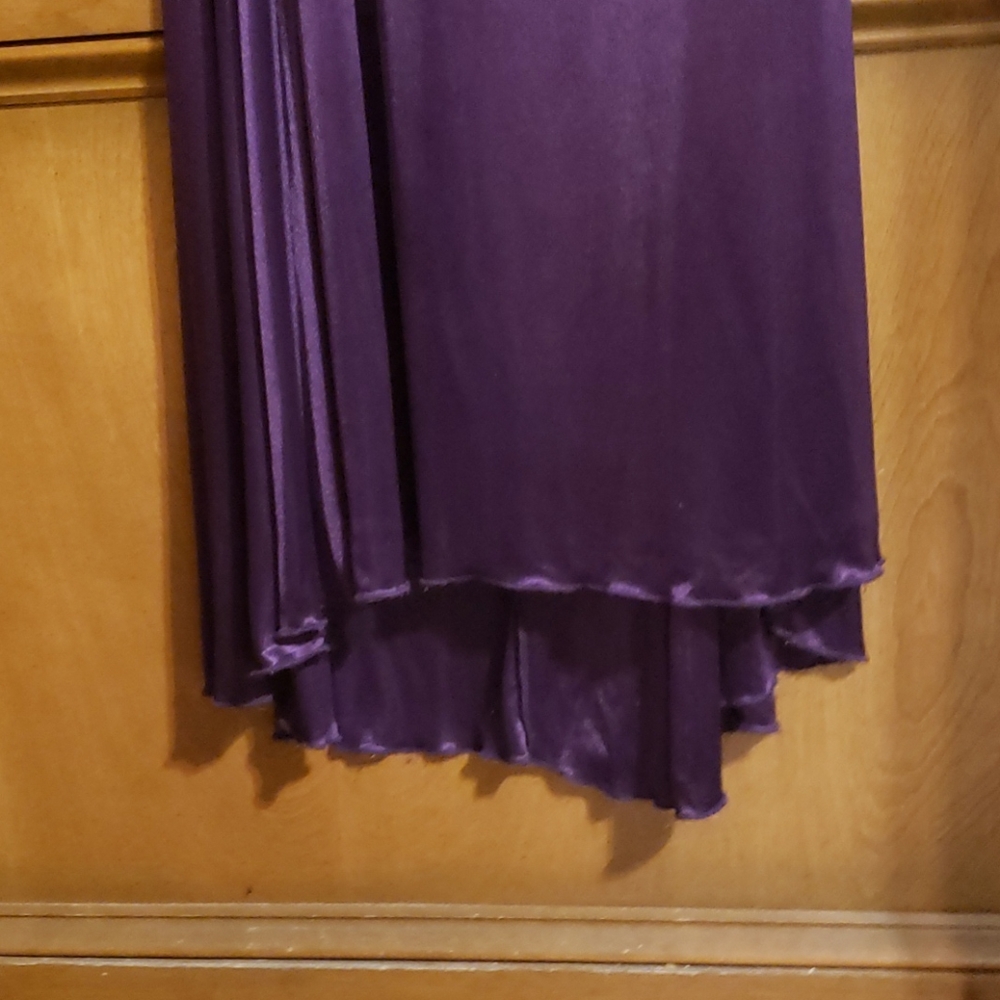 Long satin dress purple size 7 - Picture 3 of 8